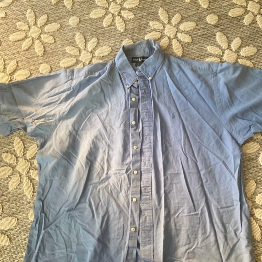 MEN SHORT SLEEVE by RALPH LAUREN BUTTON DOWN SHIRT SIZE XXL